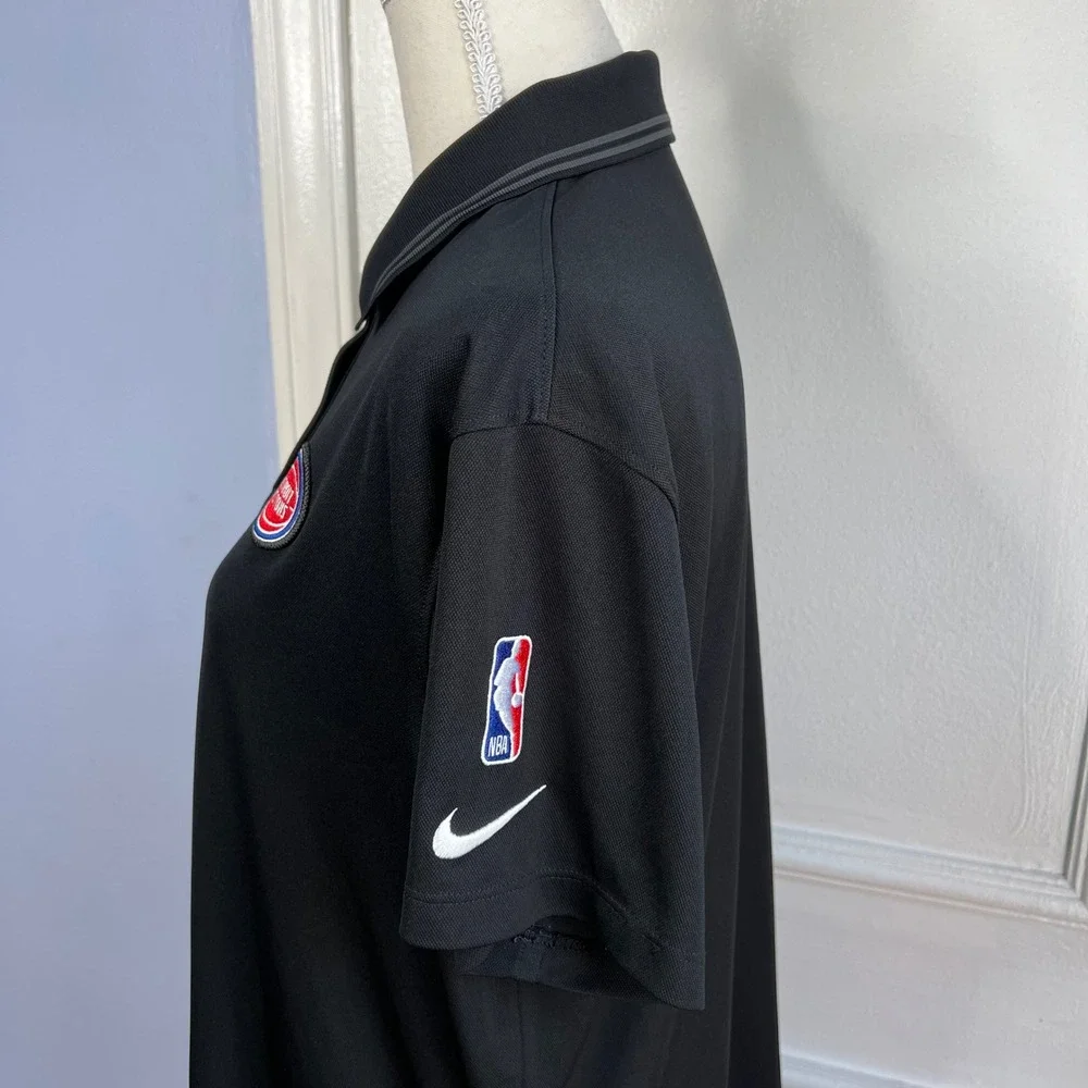 Nike Dri-Fit Detroit‎ Pistons Polo Top Basketball NBA Short Sleeve Women's XL